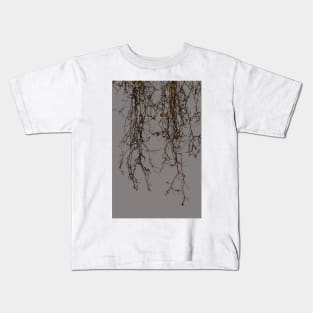 Marple tree in winter in dark grey background Kids T-Shirt